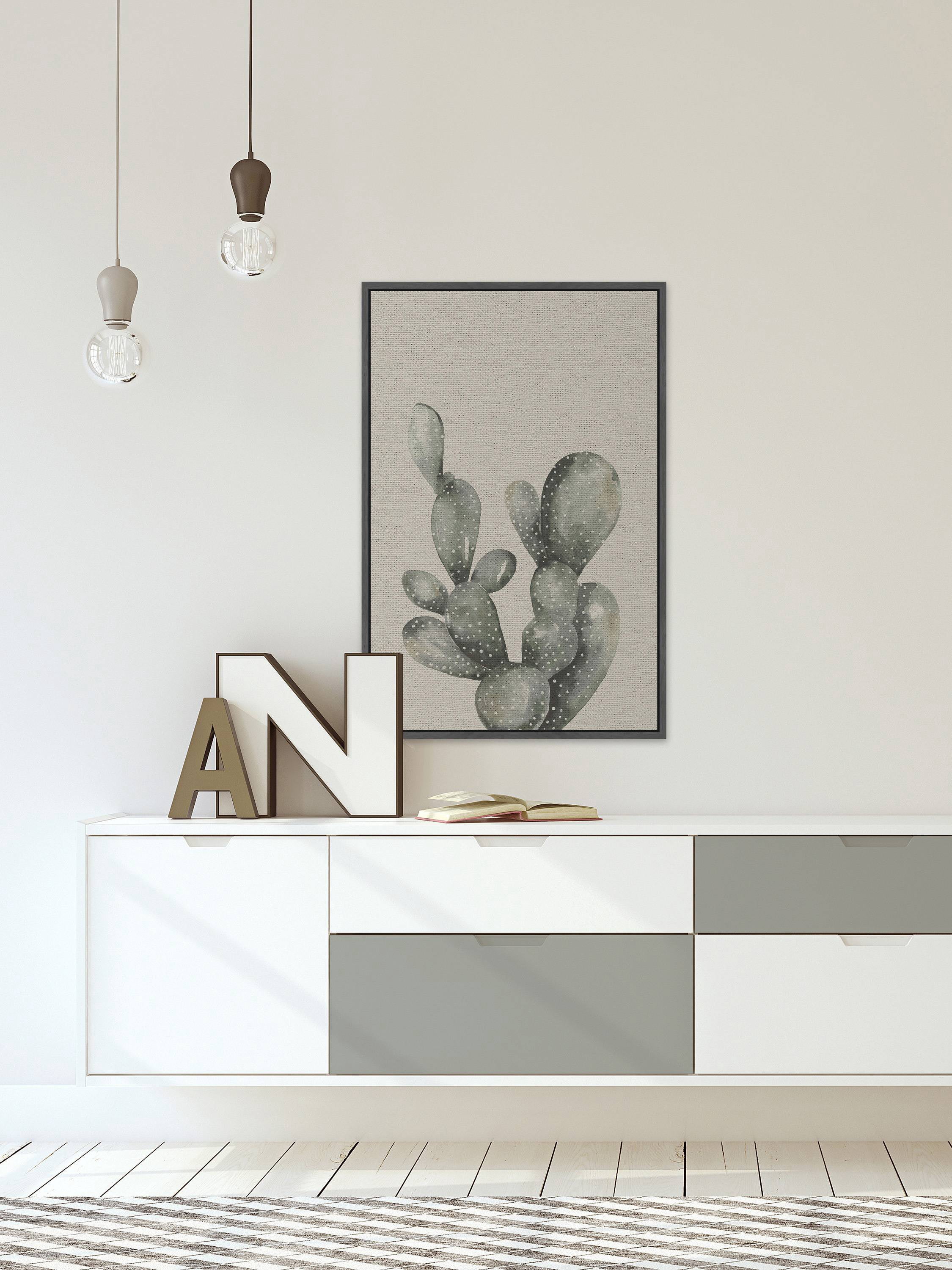 Prickly Cacti II Floater Framed Painting Print on Canvas