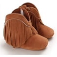 thumbnail image 6 of Baby Girls Cowboy Tassel Boots with Side Zipper Moccasins Non Slip Newborn Infant Booties Suede Toddler First Walker Shoes, 6 of 6