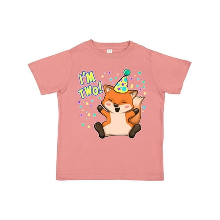 

Inktastic I m Two!- Cute Fox Birthday Gift Toddler Boy or Toddler Girl T-Shirt