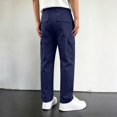 thumbnail image 4 of WERYOUNG Boys Girls Cargo Pants Elastic Drawstring Waist Straight Leg Trousers Kids Loose Fit Back To School Pants 15-16 Years, 4 of 6