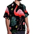 thumbnail image 2 of Flamingo Tropical Rainforest Men's Casual Hawaiian Shirts, Printed Button Down Short Sleeve Summer Beach Tops with Spread Collar - Unisex, 2 of 6