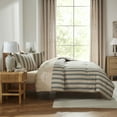 thumbnail image 3 of LammaLoe Queen comforter set, 7 Piece Striped Bed in a Bag, Bedding Comforter Set with Sheets, Modern Bed Set, Cream, 3 of 5