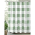 thumbnail image 2 of Fsddascl Saga Green Plaid, Farmhouse Country Buffalo Check Shower Curtain Set - Small 36" x 72" Washable Bathtub Curtain with 12 Hooks, Waterproof Fabric Stall Shower Curtains for Bathroom/Bathtub, 2 of 6
