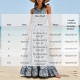 thumbnail image 4 of Yeaiivve Summer Dress for Women Vintage Floral Tie Strap Maxi Dresses Round Neck High Waist Tiered Ruffle Hem Long Sundress Blue,XL, 4 of 9