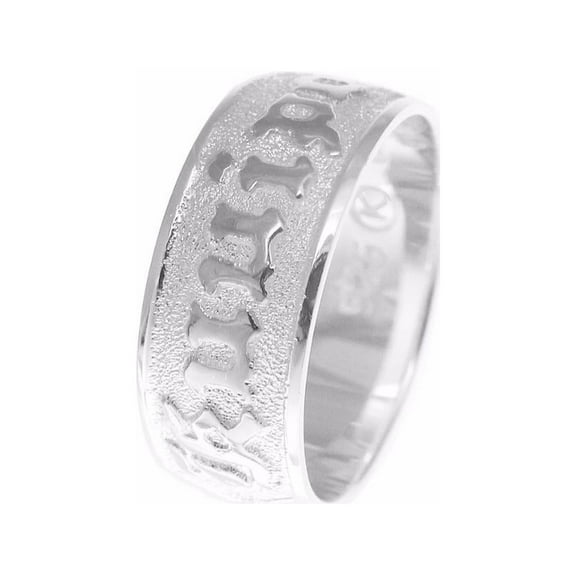 925 sterling silver Hawaiian plumeria flower scroll kuuipo band ring smooth edge size 3