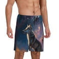 thumbnail image 2 of Sikiie Night Sky Wolf Mens Pajama Shorts, Lightweight Lounge Pant with Pockets Soft Sleep Pj Shorts for Men4X-Large, 2 of 6