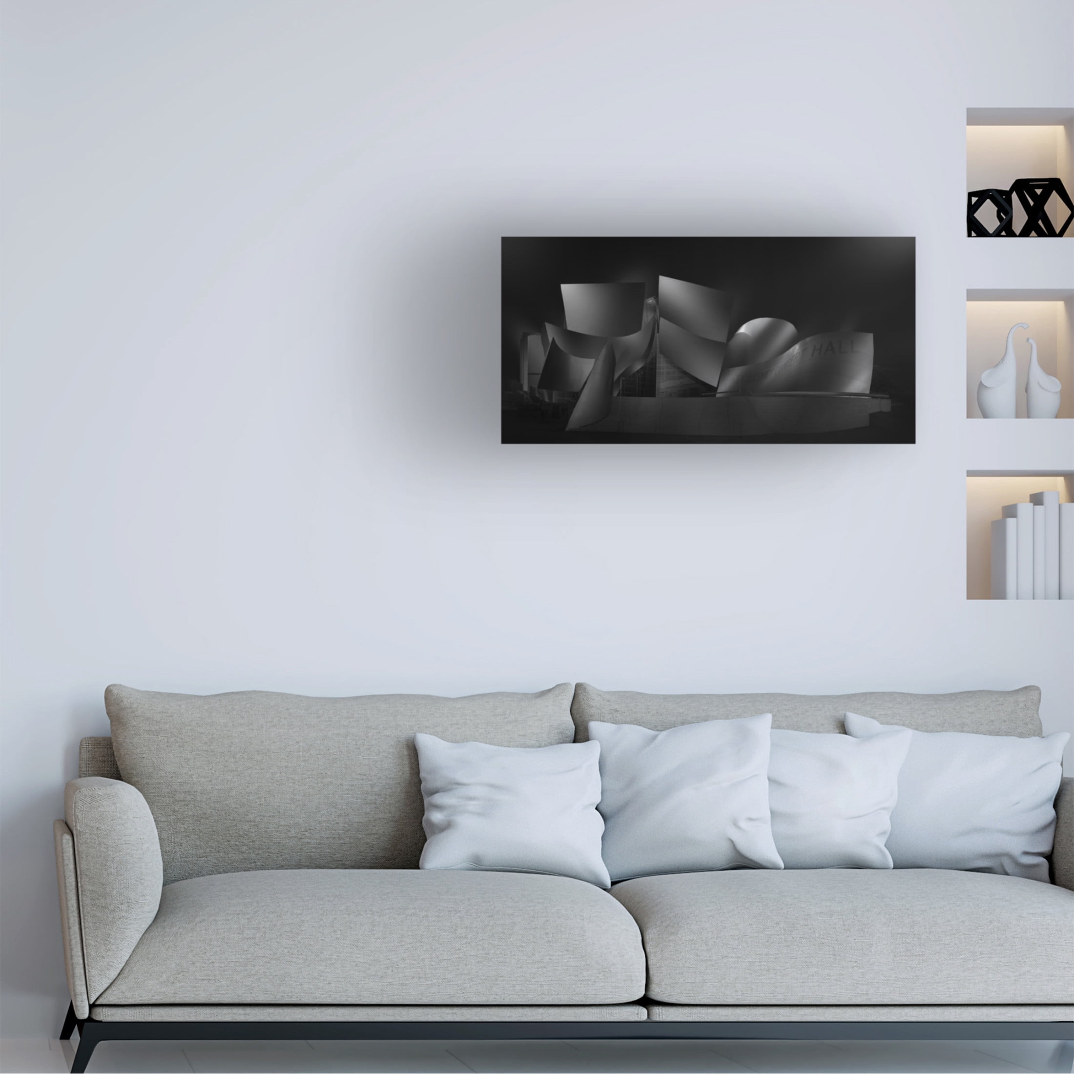 Canvas Wall Art - Jose Parejo 'Urban Curves' Wall Art for Living Room, Bedroom, or Office Décor by Trademark Fine Art - 47 x 24 Inches