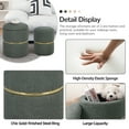 thumbnail image 4 of Furniliving  Grey Round Footstool Storage Ottoman Footrest Modern Upholstered  Vanity Stool , Pack of 2, 4 of 9