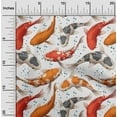 thumbnail image 1 of oneOone Cotton Jersey White Fabric Bubbles & Koi Fish Ocean Diy Clothing Quilting Fabric Print Fabric By Yard 58 Inch Wide, 1 of 4