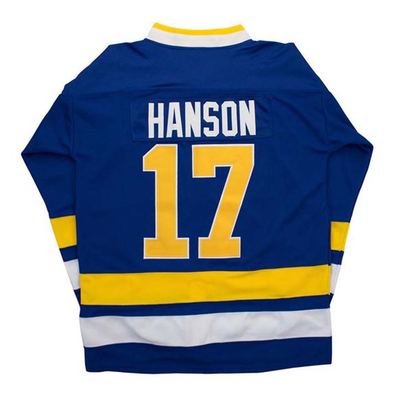 Custom Mens Movie Ice Hockey Jersey Hanson Brothers #17 Steve Hanson Stitched Sweater Shirt