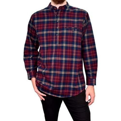 Lee Valley, Ireland Flannel Grandfather Shirt 100 Percent Cotton LV10