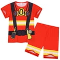 thumbnail image 2 of BOOMNY Toddler Boys Loungewear Outfits Cartoon Graphic Short Sleeve Tshirts Shorts 2 Peice Sleepwear Set Cozy Lightweight Homewear, 2 of 4