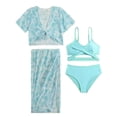thumbnail image 4 of SHenli Girls Swimsuit Ruched Side Girls Bikini Adjustable Strap Tankini Set 3-Piece Ruffle Girls Bathing Suit&nbsp;cover Up, 4 of 5