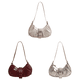 thumbnail image 1 of Bolso Hombro Cuero PU Y2K para Mujer Bandolera Plisado Viajes () Blanco, 1 of 9
