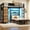 Black & Brown, variant on Twin over Twin L Bunk bed with 3 Tier Bookshelves and Hall Tree, Double Twin Metal Loft bed with Built-in Charger and 5 Drawers, Space Saving Furniture White
