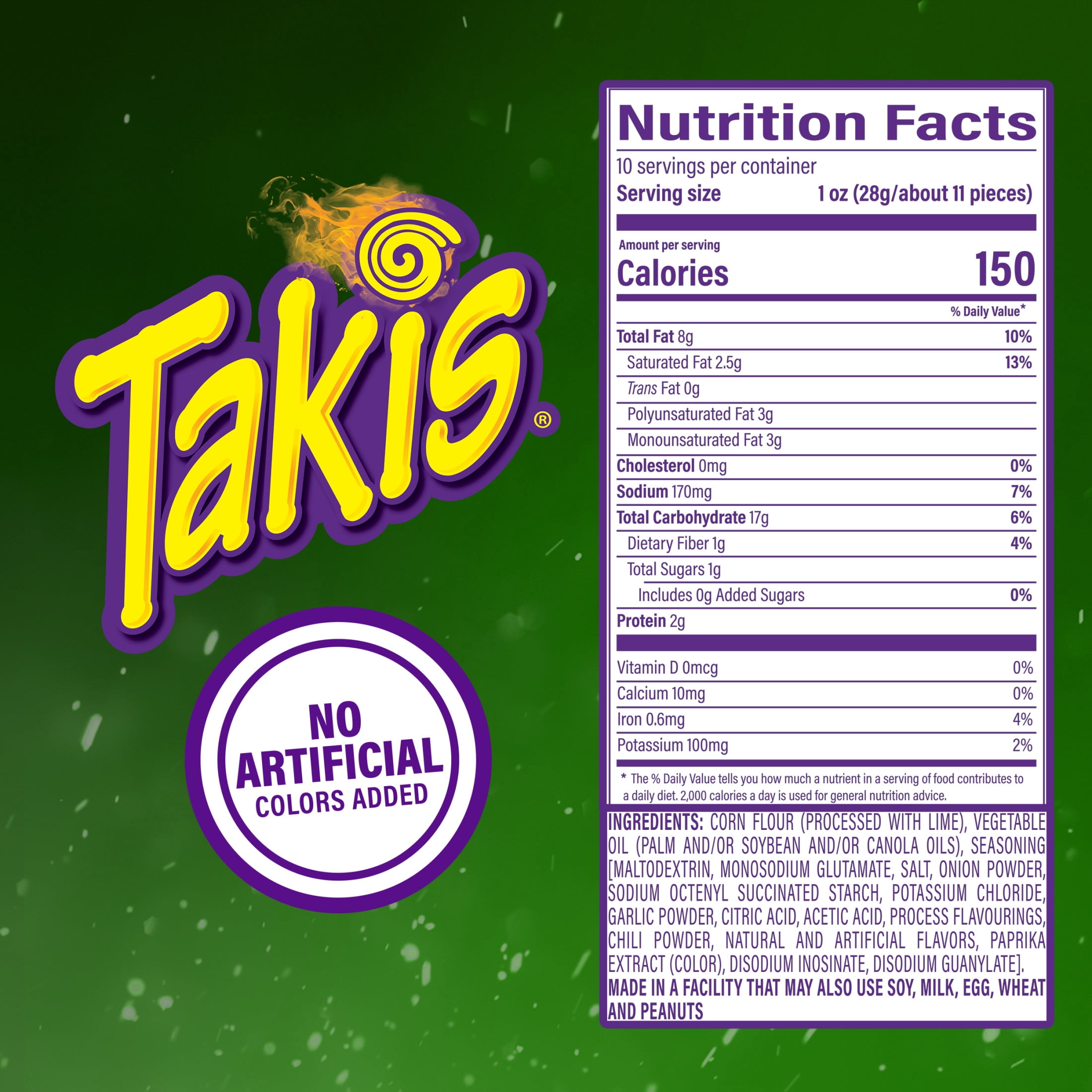 Takis Jalapeno 9.9 oz Sharing Size Bag, Pickled Jalapeno Rolled Tortilla Chips