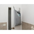 thumbnail image 3 of Door Hanging Laundry Hamper with Stainless Steel Hooks (Gray), 3 of 9