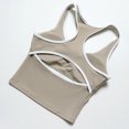 thumbnail image 4 of IBTOM CASTLE Womens Color Block Workout Sets Racerback Tank Top High Waist Leggings Gym Set Yoga Pilates Outfits Gray, 4 of 7
