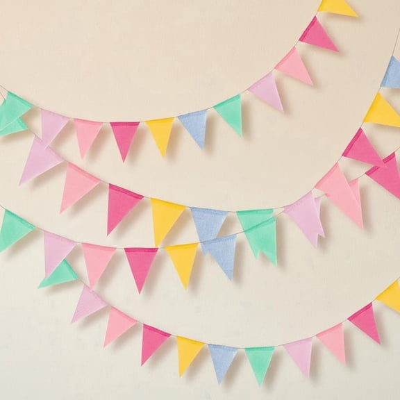 Multicolor Burlap Pennant Banner Flags Rainbow Bunting Garland for Party Decoration
