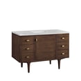 thumbnail image 3 of James Martin Vanities 48" Single Vanity, Mid-Century Walnut w/ 3 CM Arctic Fall Top, 3 of 12