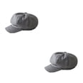 thumbnail image 1 of Minnieouse Gorras con visera Retro moda cálida boina de lana sombreros octogonales fácil de combinar diseño de visera a prueba de viento para fiesta Gris claro 2piezas Minnieouse CBP221403, 1 of 5