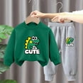 thumbnail image 2 of KPOPLK 2 Piece Boys Pajamas Kids Long Sleeve Top and Pants Pajamas Pjs Sleepwear Set for Toddler Little Boys 1-10 Years J Size 5-6 Years, 2 of 3