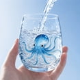 thumbnail image 5 of Artisanal Blue Ringed Glassware Octopus Stemless Wine Glass Handcrafted Borosilicate Nautical Tabletop Bar Decor Gift Set,Gifts for friends, family, and coworkers(G), 5 of 7