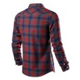 thumbnail image 4 of HOWPAY Lightweight Plaid Shirt Men Fall Clothes Roll up Long Sleeve Button down Checkered Shirts Regular Fit Oversized Casual Soft Tops Comfy Loose Fall Outfits Red XXXXL, 4 of 8