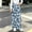 Blue, variant on OGLCCG Girl's Leopard Print Pants Elastic Waist Wide Leg Cheetah Pants Lightweight Baggy Trousers Size 7-8