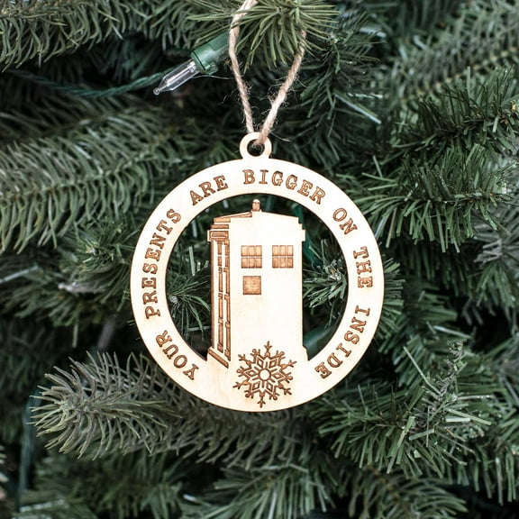 Ornament - Bigger on the Inside - Raw Wood 3x3in