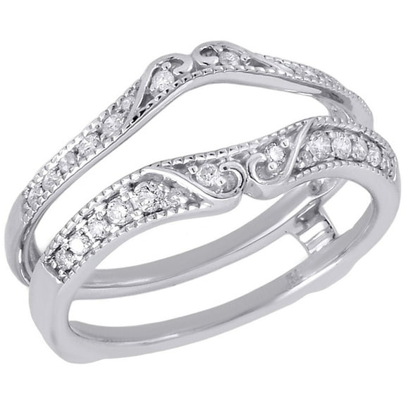 14K White Gold Diamond Solitaire Engagement Ring Antique Enhancer 0.25 Ct.