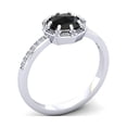 thumbnail image 2 of SuperJeweler 1 Carat Rose Cut Black and White Diamond Halo Ring In 14 Karat White Gold For Women, 2 of 6
