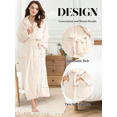 thumbnail image 5 of Women's Long Hooded Robes Luxurious Plush Fleece Bathrobe with Belt & Pocket Full Length Ladies Robes Winter Warm Housecoat Nightgown - M & Beige, 5 of 9
