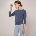 thumbnail image 2 of Long Sleeve Workout Shirts for Women Open Back Yoga Tops Athletic Clothes, 2 of 6