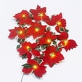 thumbnail image 4 of Bouanq Christmas Decorations Xmas Tree Ornaments LED Christmas Red Poinsettia Wreath With Warm Lighting Artificial Poinsettia For Holiday Decoration Battery Powered Christmas Gifts on Clearance, 4 of 7