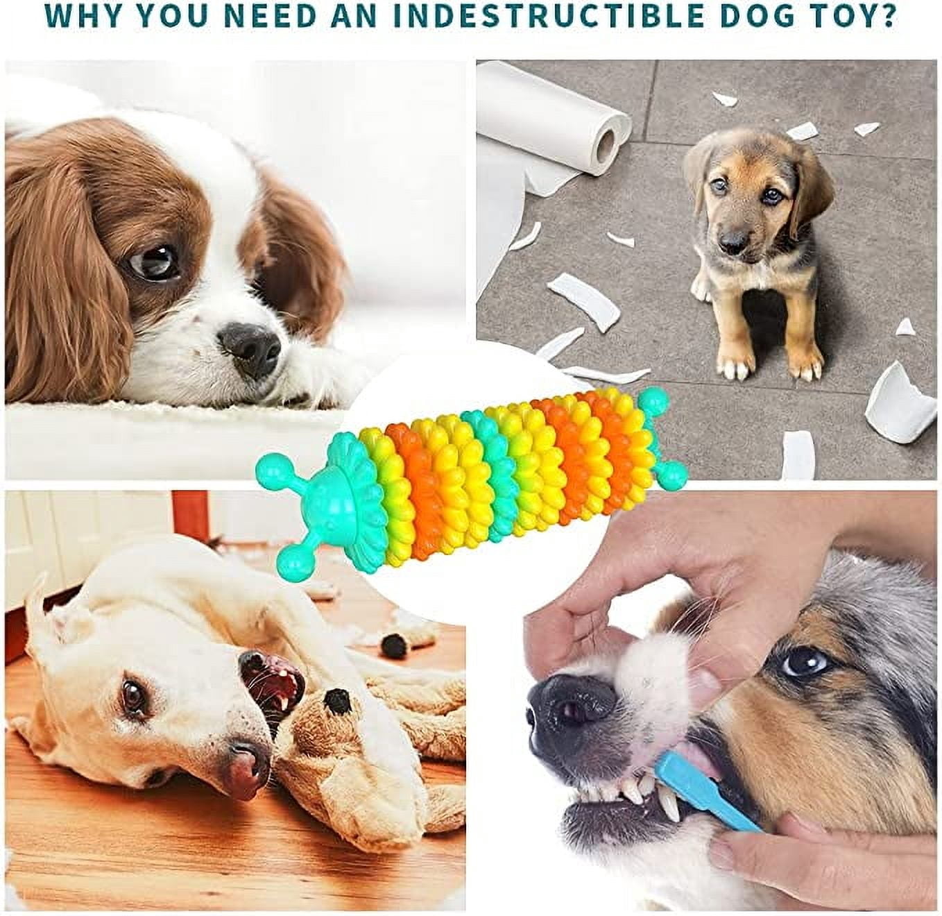 3PCS Dog Chew Toys for Aggressive Chewers Large Breed Non-Toxic Natural Rubber Durable Indestructible Dog Toy Tough Durable Puppy Chew Toy for Medium/Large Dogs