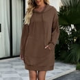 thumbnail image 1 of Vestido con capucha y manga larga, vestido tipo sudadera Vestido con capucha y manga larga Vestido con bolsillo y capucha Confiable y duradero, 1 of 6
