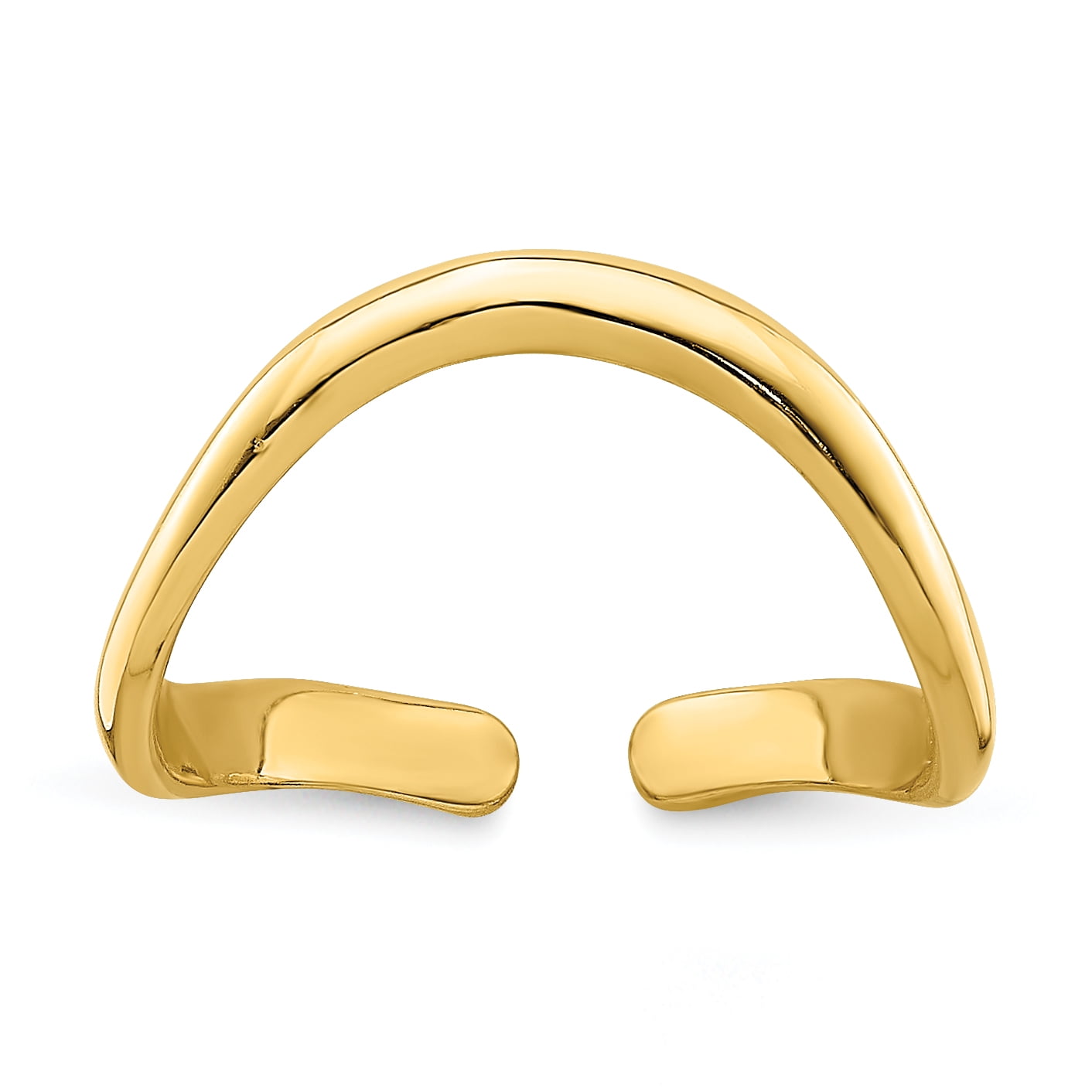 14k Yellow Gold Solid Gold Polished Adjustable Wave Toe Ring