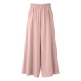 thumbnail image 5 of RYDCOT Women's Summer Solid Color Button High Waist Wide Leg Palazzo Pants with Pockets Pink, 5 of 8