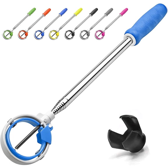 Golf Ball Retriever, Telescopic Golf Ball Picker with Spring Release Head, Locking Clip for Water, Pond, Bush, Durable Golf Accessories Gift for Men, Blue
