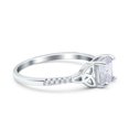thumbnail image 2 of Simulated Cubic Zirconia Size-5 Cushion Cut Celtic Art Deco Wedding Engagement Bridal Ring 925 Sterling Silver, 2 of 7
