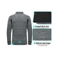 thumbnail image 2 of Little Donkey Andy Men's Quick Dry Thermal Lightweight Running Jacket Full Zip Hybrid Warm Thumbholes Golf Track Jacket Black Heather S, 2 of 7