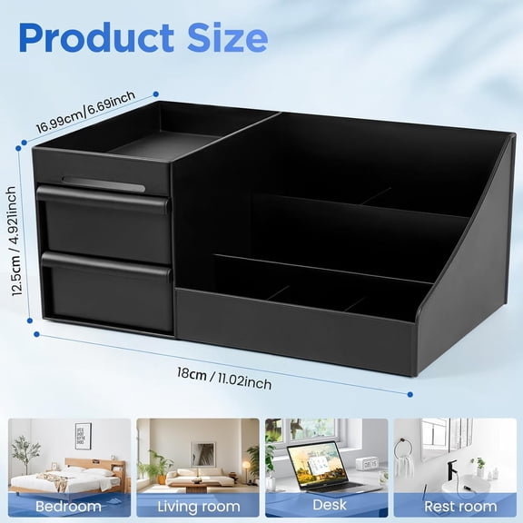 Mens Perfume Organizer, Bathroom Counter Storage, Large Capacity Shelf with Drawers
