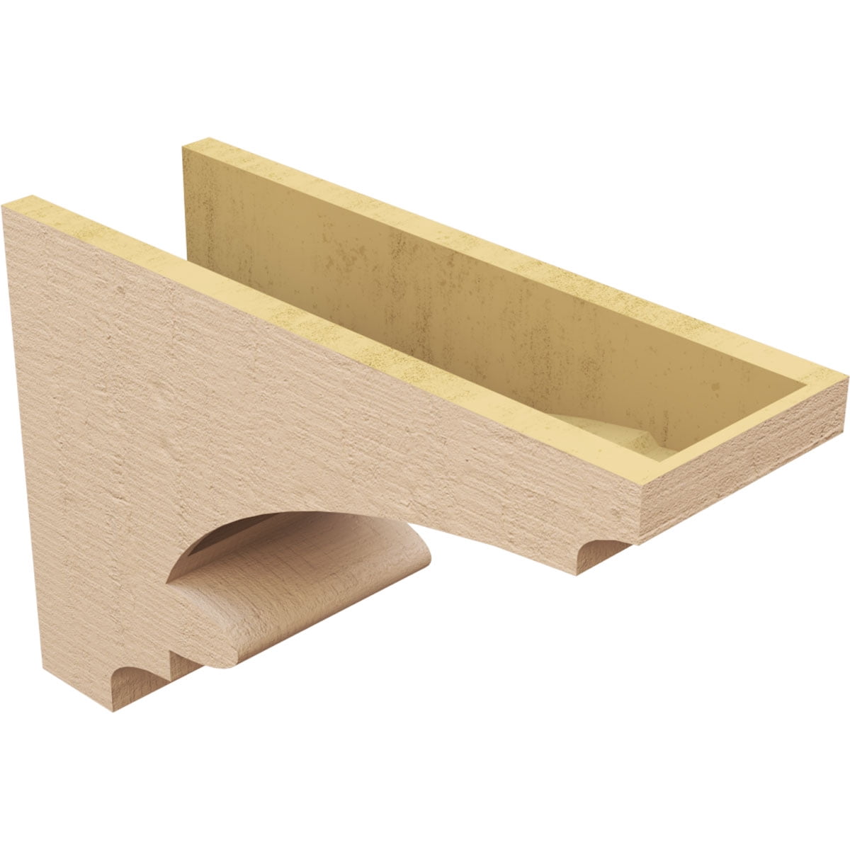 7"W x 21"D x 14"H Classic Diane Rough Cedar Woodgrain TimberThane Corbel, Primed Tan