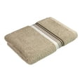 thumbnail image 2 of Mainstays Basic Bath Towel, Soft 100%  Cotton and Highly Absorbent Striped Bath Towel, Tan, 2 of 7