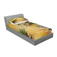 thumbnail image 2 of Ambesonne Landscape Fitted Sheet & Pillow Sham Set, Girl near River Tree, Twin, Multicolor, 2 of 2