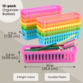 thumbnail image 2 of Juvale Plastic Pencil Holder for Classroom - 12-Pack, Multicolor, Slim Rectangular for Classroom Organization & Teacher Supplies, 2 of 10