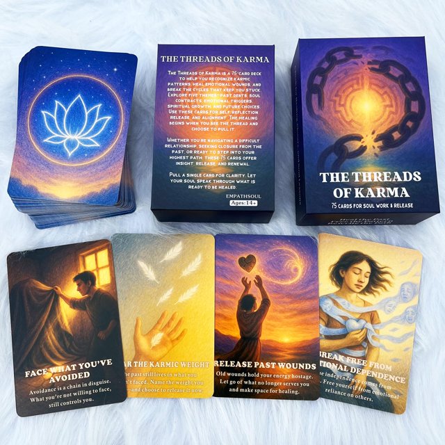 Oracle Cards DPEHAKMK Karmic Healing para principiantes con 75 cartas