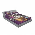 thumbnail image 3 of Modern Bedding Set with Sheet & Covers, Cartoon Like Cinema Movie Image Burgers Popcorns Glasses Watching Film, Printed Bedroom Decor 2 Shams, 4 Sizes, Purple Earth Yellow, by Ambesonne, 3 of 3