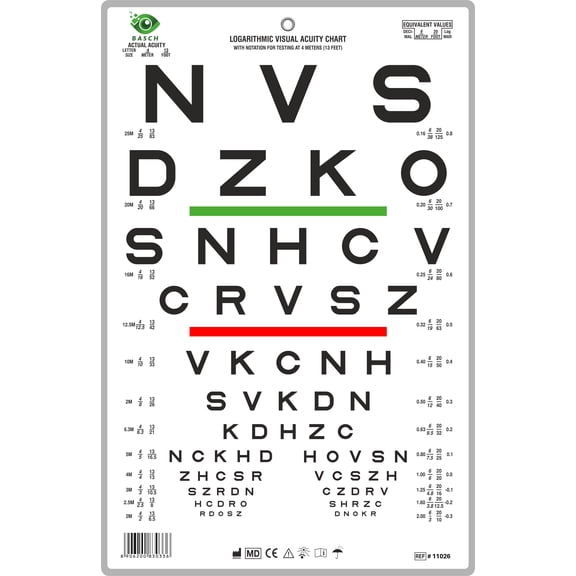 Logarithmic Visual Acuity Chart 4 Meter 13 Feet